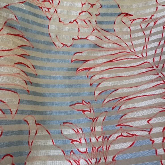 Paul & Joe Sister White Blue Red Floral Peplum Tank Top Size Small - Picture 5 of 8